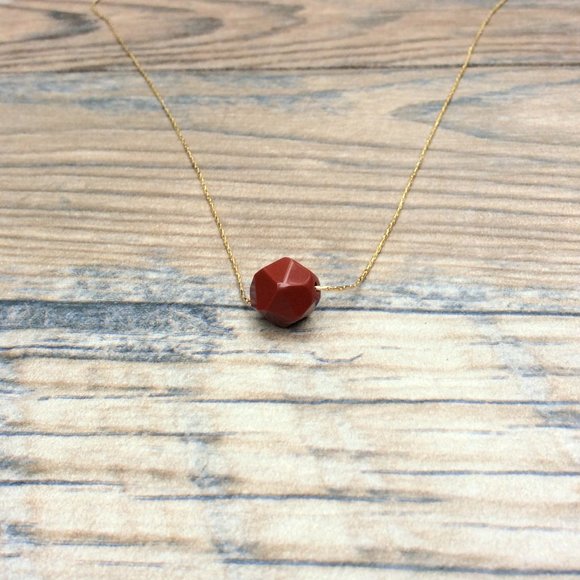 Red Jasper choker necklace 14k gold filled - Root Chakra , crystal healing - Picture 6 of 9